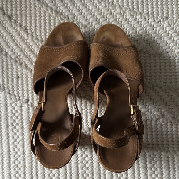 Gucci Tan Leather Women's Sandals - Picture 1 of 7